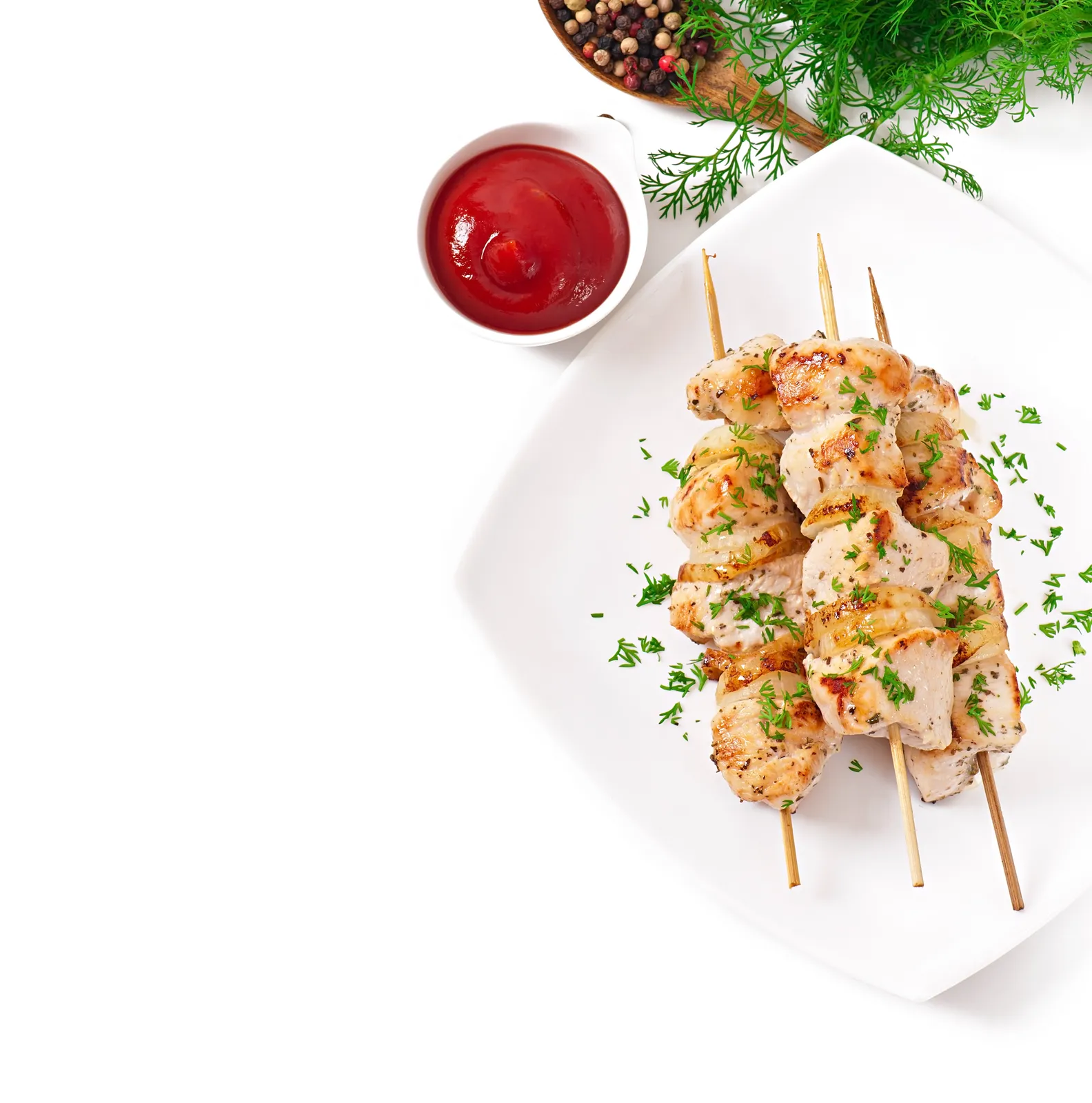 Brochettes de poulet persillade