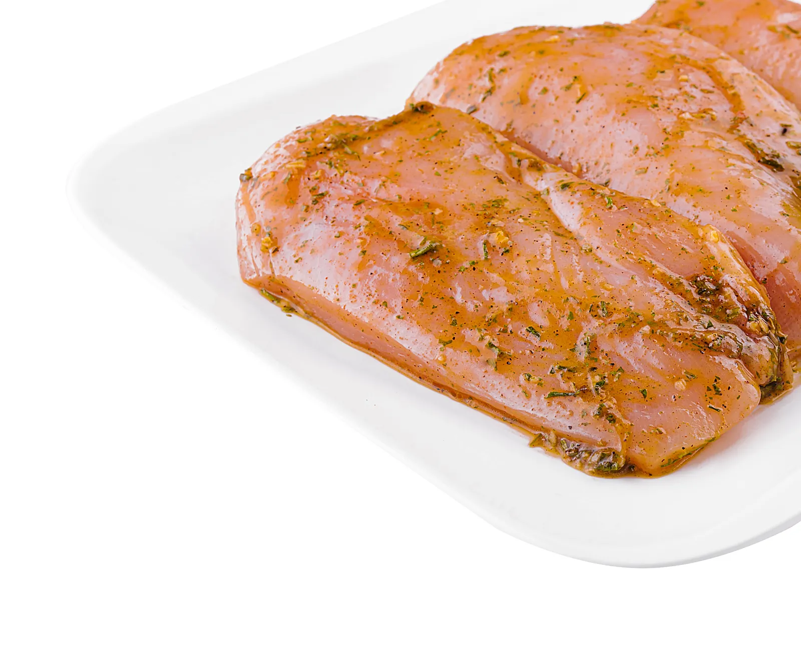 Steak de poulet mariné