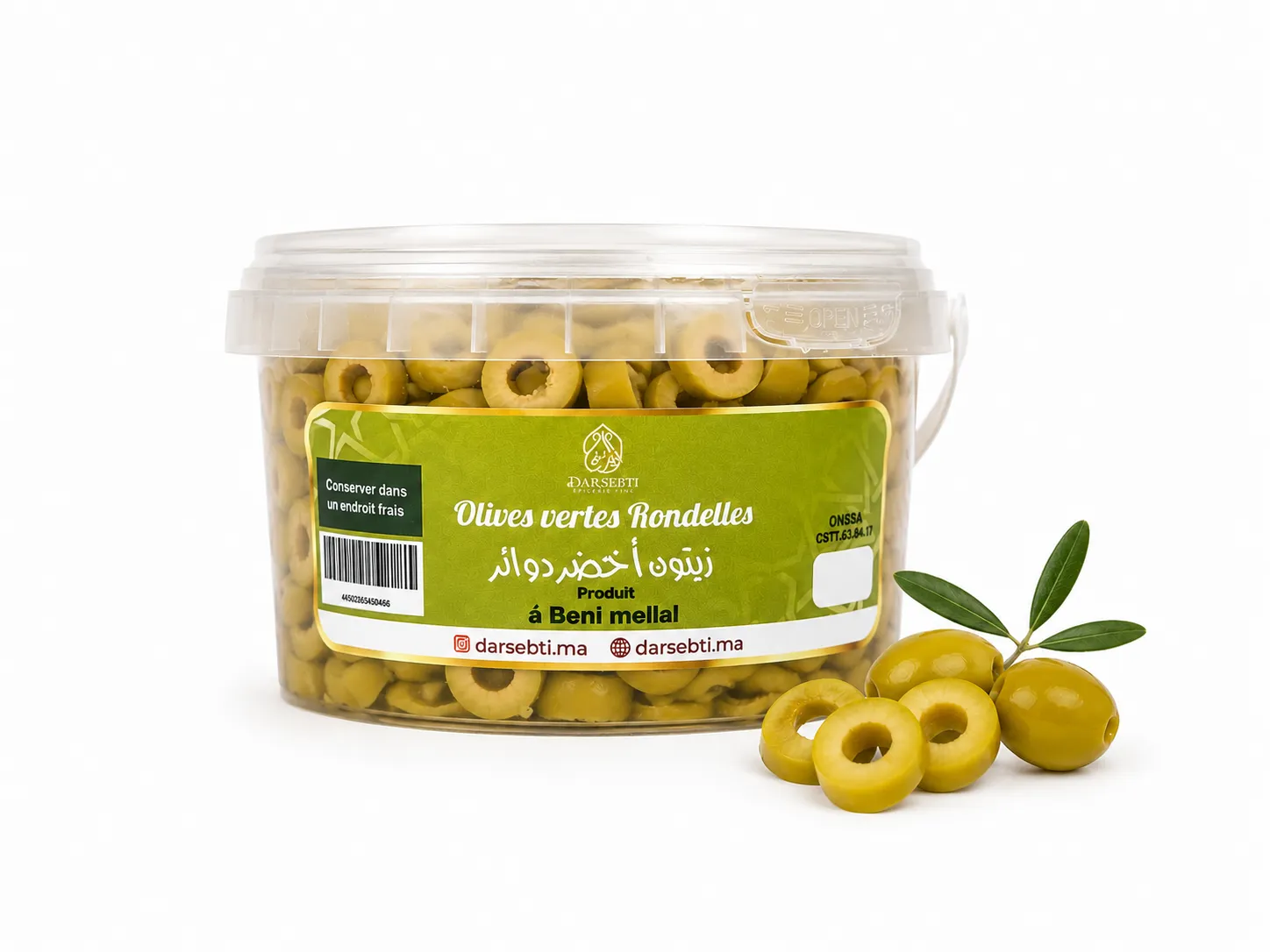 Olives vertes rondelles