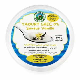 Yaourt grec saveur vanille 0%